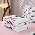 thumbnail image 5 of Erosebridal Cherry Zipper Twin Comforter Sets with Fitted Sheet and 2 Pillowcases Blush Zipper Bedding Set, Blush Cherry, Pink Reversible, 5 of 7