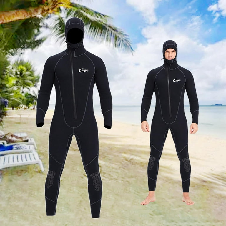 Cheap Spearfishing full wetsuit with hoodie for men 5mm neoprene for diving  suit for swimming surfing