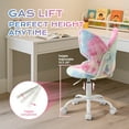 thumbnail image 4 of Adorable Butterfly Kids Desk Chair - Comfy Swivel Computer Chair for Girls Room, Fluffy Kids Office Chair for Reading & Vanity,Pink, 4 of 9