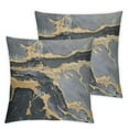 thumbnail image 2 of Acheng  Abstract Marble Throw Pillow Covers Set of 2 Grey Gold White Decorative Cushion Cases Texture Watercolor Print Art Pillowcase Modern Decor Home Decorations for Bed White, 2 of 6