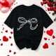 thumbnail image 2 of Primavera Top Mujeres Moda Casual Nueva Cinta de Arco Impresa Cuello Redondo Camiseta de Manga Corta, Camiseta de Cuello Tripulado, 2 of 8