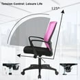 thumbnail image 4 of BestOffice Office Chair Ergonomic Cheap Mesh Rolling Swivel Modern Adjustable Stool Back Support for Women&men, Pink, 4 of 7