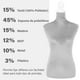thumbnail image 5 of Maniquí con Tripie Ajustable Onof MTFAT Torso para Modistas Afelpado Gris, 5 of 8