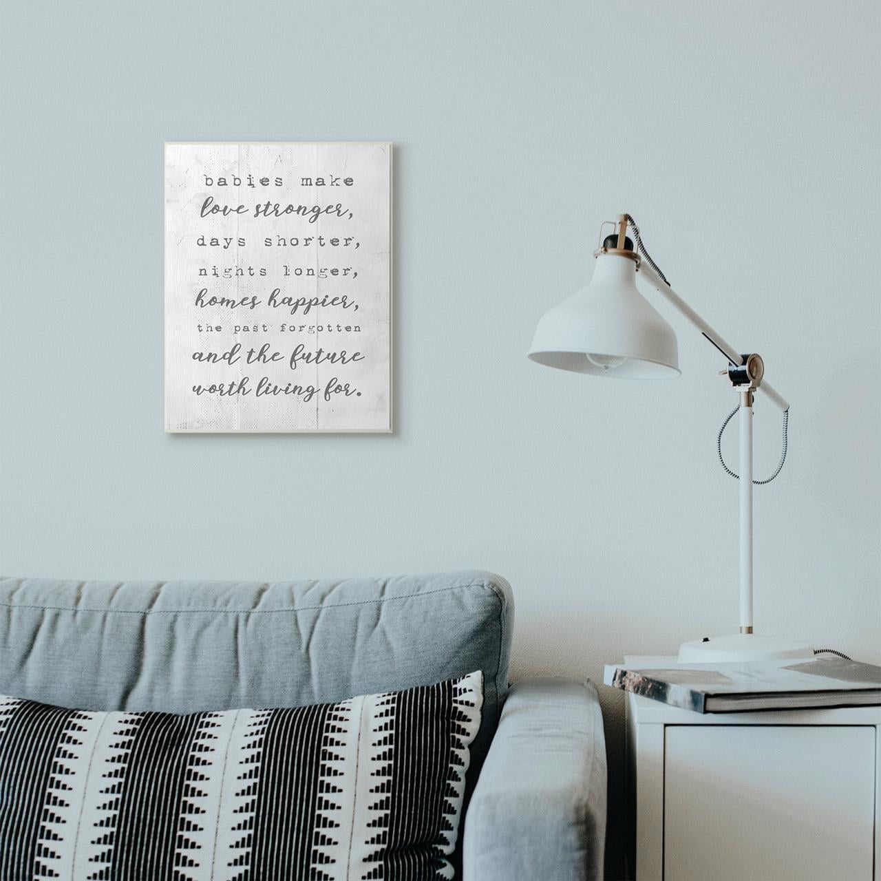 Stupell Industries Babies Make Love Stronger Family Home Kids Gray Word Design Wall Plaque by Daphne Polselli