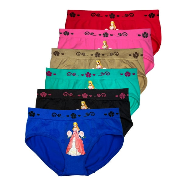 Pack 6 Pantaletas Niña Con Divertidos Diseños Pack con 6 Diferentes Colores Tatys Fashion 3346