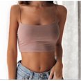 thumbnail image 1 of Chaleco multicolor cómodo sin espalda, cuello medio, con cordones y sexy de color sólido para mujer de verano, 1 of 6
