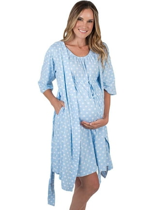 2 in 1 Baby Be Mine Maternity Nursing Nightgown Nightdress Hospital Bag  Must Have, Pregnancy Breastfeeding Sleeveless Night Gown For Women 