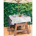 thumbnail image 3 of nqOlkjepod White Marble Outdoor Tablecloth with Umbrella Hole & Zipper, Modern Geometric Abstract Minimalist Crack Rectangle Table Cover 52x70 Inch, Dining Waterproof Table Cloth Protector for Patio, 3 of 7
