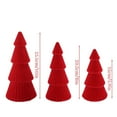thumbnail image 3 of Red Plastic Flocked Christmas Tree Ornament Set Holiday Desktop Decor for Party Centerpiece, 3 of 9