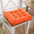 thumbnail image 2 of Nvzi Solid Chair Pad Super Soft Plush Washable Square Seat Cushion for Kitchen Dining Room (Orange,16" x 16"), 2 of 2