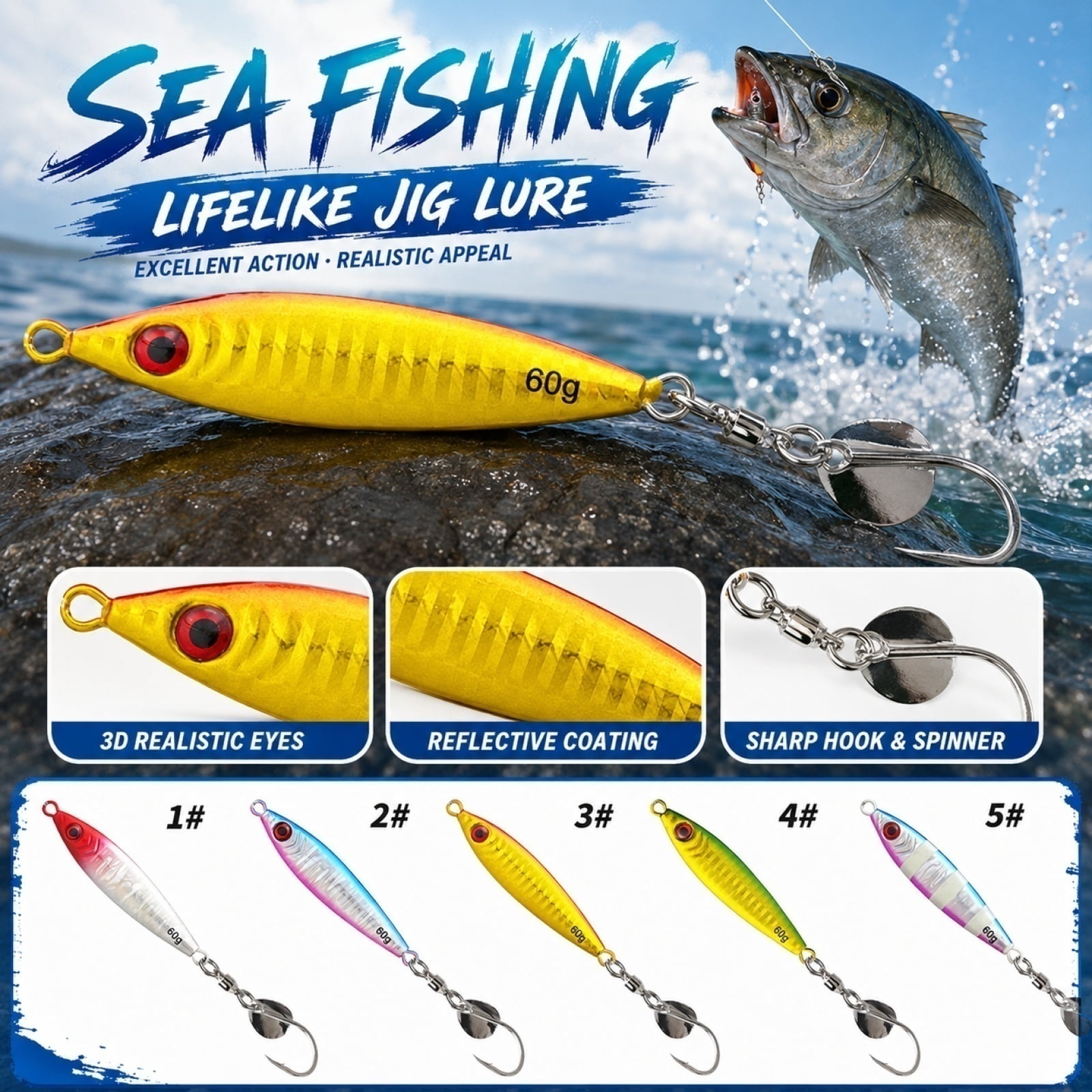 Pink to White Gradient Fishing Lure with Rotating Tail Blade for Bass Trout - Flashing Baitfish Mimic Smooth Casting & Versatile Depth Performance