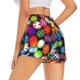 thumbnail image 3 of Bixox Women's Easter Eggs2 pattern 2 in 1 Running Shorts - Lightweight Athletic Workout Gym Yoga Shorts Liner with Pockets - Large, 3 of 7