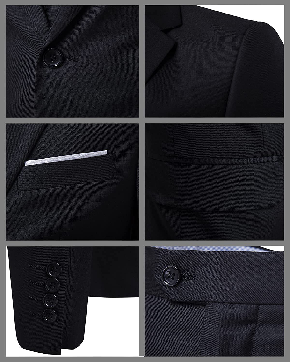 MAGE MALE Mens 3 Pieces Suit Elegant Solid One Button Slim Fit Single Breasted Party Blazer Vest Pants Set