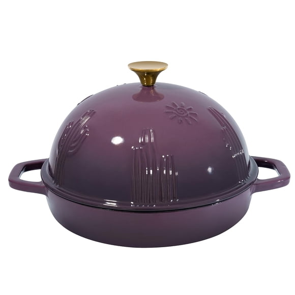 Horno para pan Flavehc de hierro fundido de 25 cm con tapa domo magenta