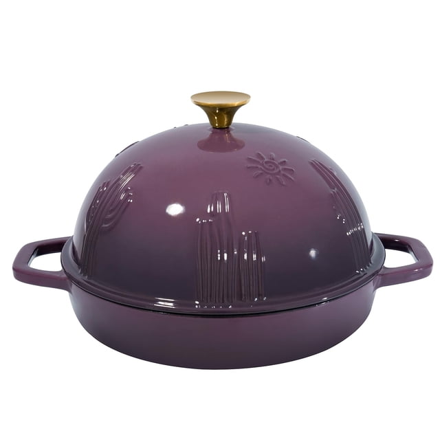 Horno para pan Flavehc de hierro fundido de 25 cm con tapa domo magenta