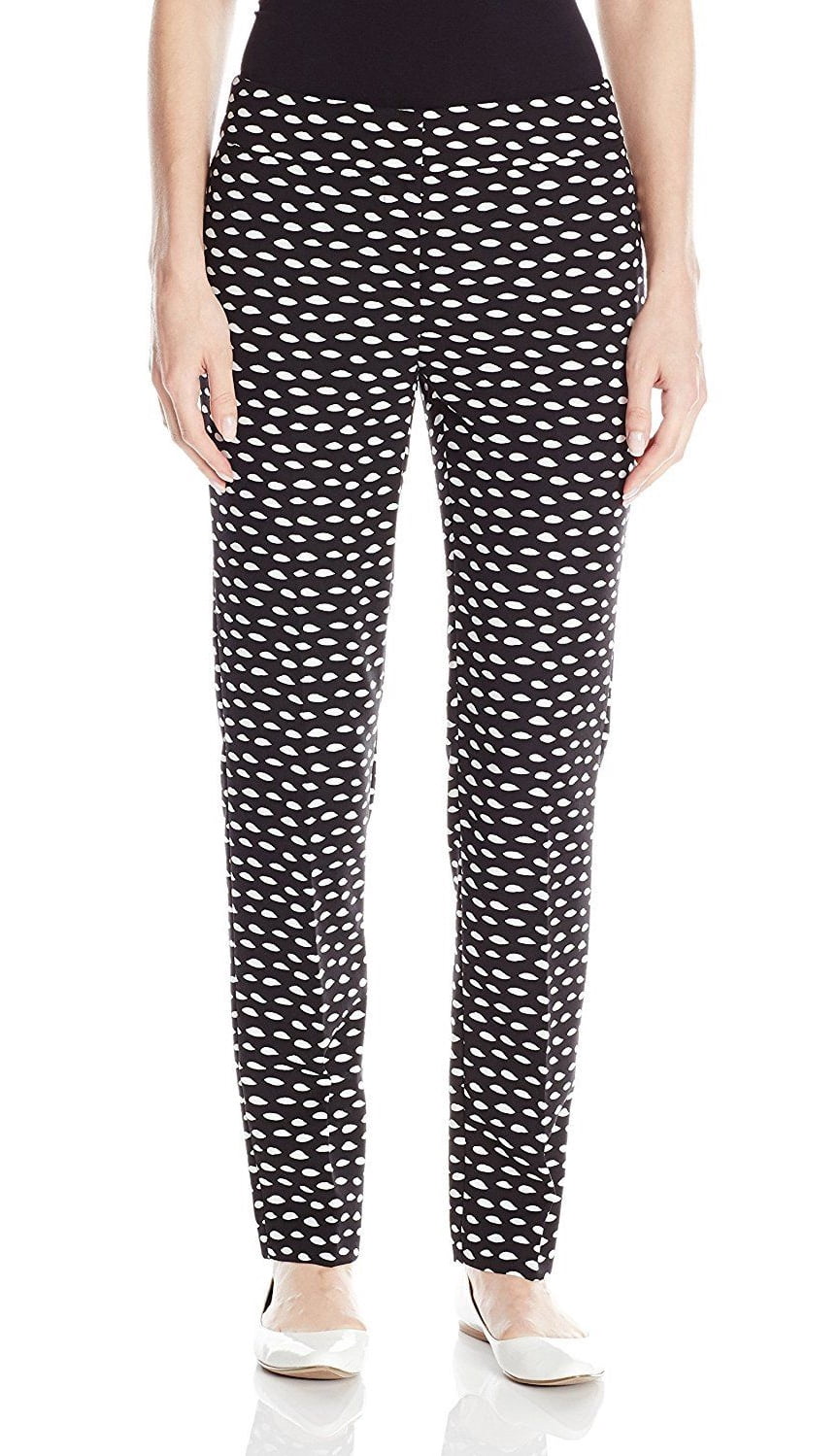 Printed Skinny Suit Pant, Black/Ivory 