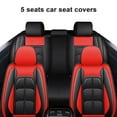 thumbnail image 5 of For Nissan Maxima Versa Car Seat Covers,5-Seat PU Leather Cushion Protector, Full Set Front Back Seat Cover with 2 Pillows for Nissan Altima Maxima Black&Red, 5 of 11