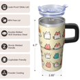 thumbnail image 3 of Cat 20oz Stainless Steel Tumbler with Handle and Straw – Insulated Travel Cup with Sliding Lid, 360° Full Wrap Printed Mug for Home, Outdoor & Sports Use, Kitty, 3 of 6