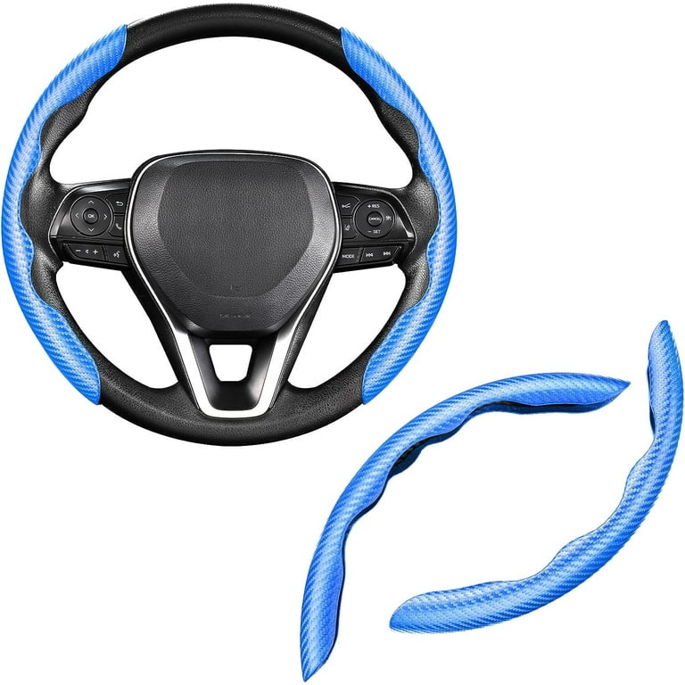 Car Carbon Fiber Anti Skid Steering Wheel Cover Segmented Steering Wheel Protector Butterfly Steering Wheel Cover Universal 99 Car Wheel Cover