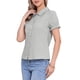 thumbnail image 4 of INSPIRAR CHIC Blusas de Algodón con Cuello Peter Pan y Botones Vintage para Mujeres en Gris Claro XL, 4 of 6