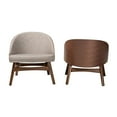 thumbnail image 3 of Baxton Studio Lovella Mid-Century Modern Grey Fabric and Walnut Brown Finished Wood 2-Piece Accent Chair Set, 3 of 9