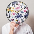 thumbnail image 5 of Wall Clock Battery Operated Non-Ticking Silent for Living Room Bedroom Kitchen Office Decor Cute Flamingo Flower Tree 12", 5 of 10