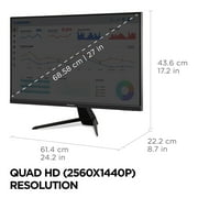 ViewSonic VX2767U-2K 27 Inch 1440p Computer Monitor, 65W USB C, HDR10