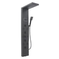 thumbnail image 6 of 6-Function Wall-Mounted LED Shower Panel Tower System, Smart Shower Column with Rainfall Waterfall Head, Handheld Spray Tub Spout (Black), 6 of 20