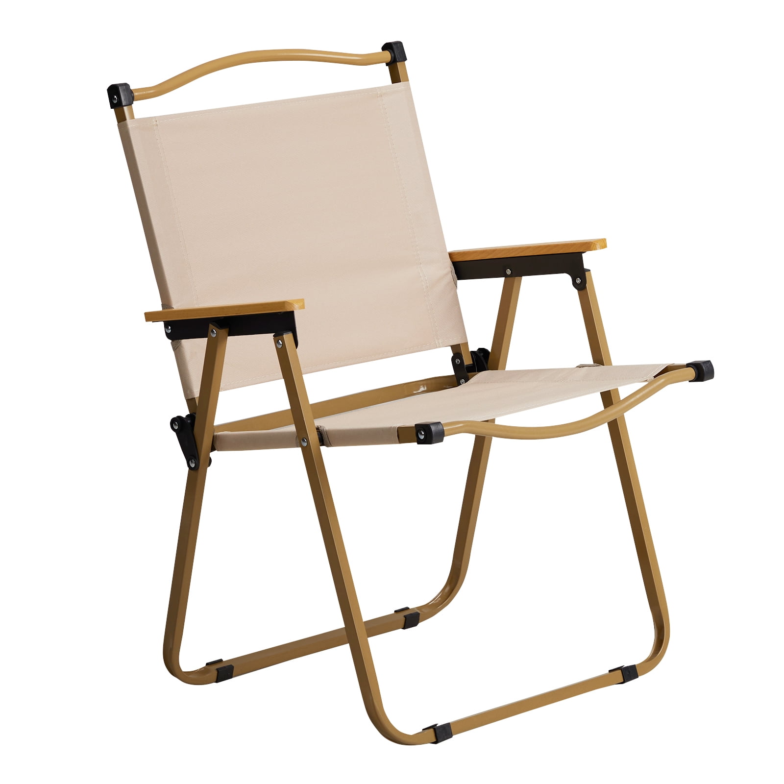 2 Pack Folding Camping Chairs - Lightweight Portable Beach Chairs With Printed Canvas