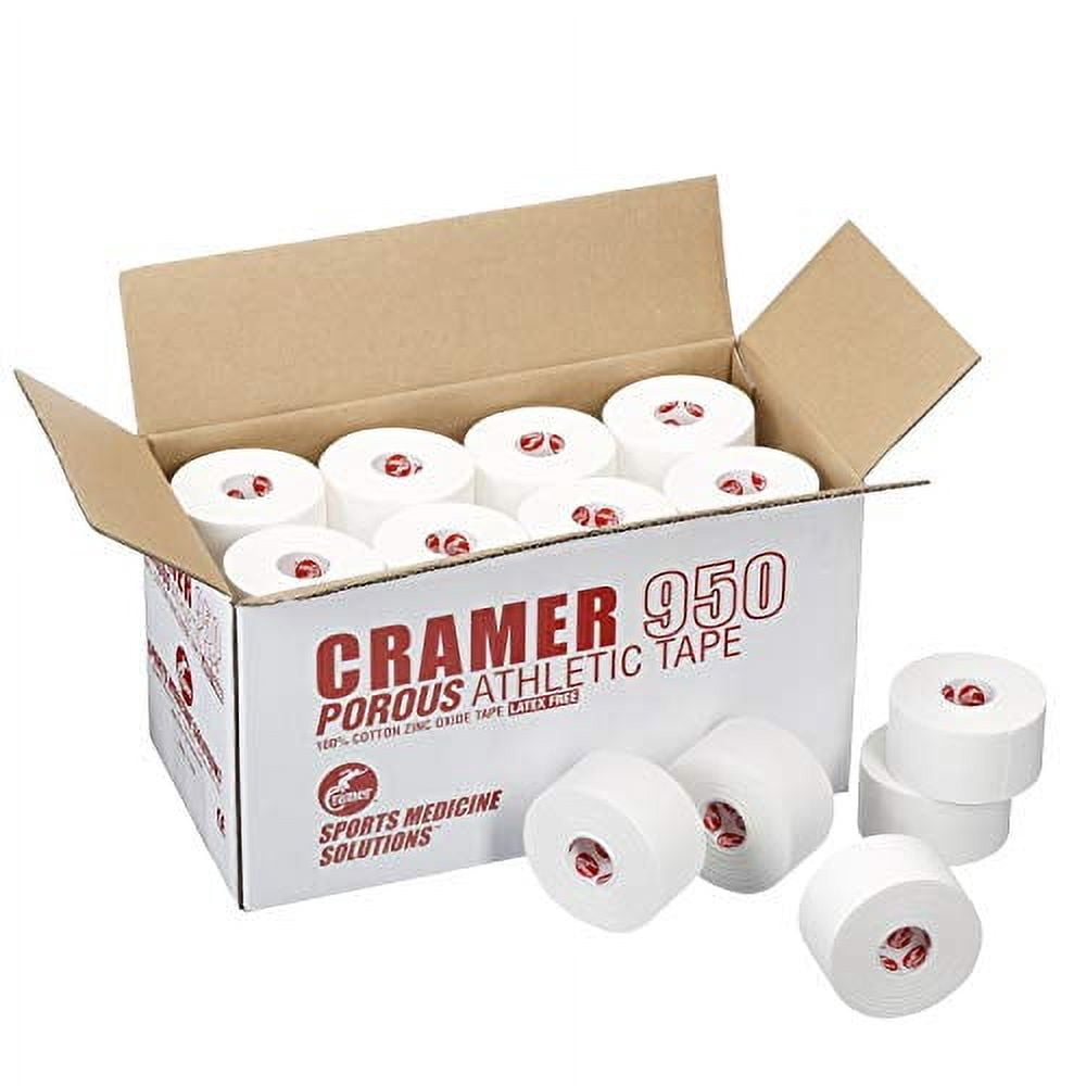 Cramer 950 Premium Athletic Tape, White, 18 Rolls, 0.75" x 10 yds