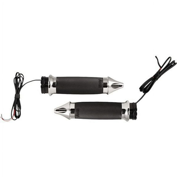 Avon Air Cush Heated Chrome Spike Handlebar Grips (CC-85-CH-S-F-HT)