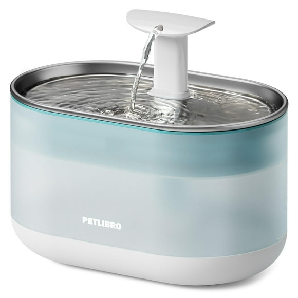 PETLIBRO Cat Water Fountain Stainless Steel,Ultra Quiet,71fl oz/2.1L Automatic Cat Fountain,Two Flow Modes,BPA-Free Capsule Metal Healthy Pet Water Fountain for Cats Inside