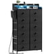 thumbnail image 1 of Comoda Cajonera para Recamara - 12 Cajones De Tela con Parte Superior Madera y Marco De Acero Plegable - Cómoda Alta Ideal Mueble Organizador con cajonera- Luz LED - Estación de Carga., 1 of 6