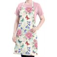 thumbnail image 5 of Pioneer Flower Floral Print Pattern Apron for Women and Men, Cotton Linen Waterproof with Pockets, Adjustable, 33x27 Inch for Kitchen, Gardening, BBQ, Salon, 5 of 6
