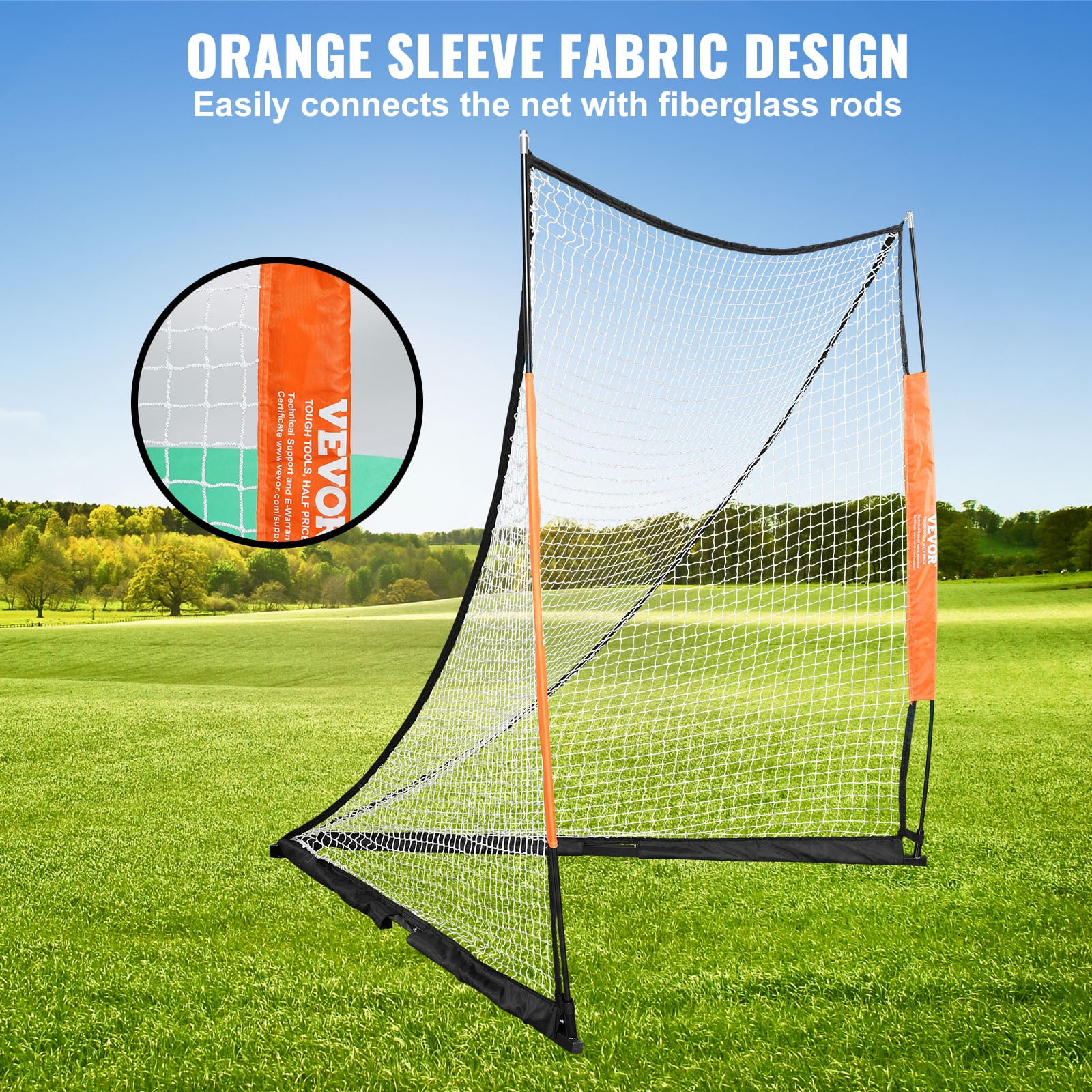 KFFKFF 6'x6' Lacrosse Goal Net ,Steel Frame Backyard Lacrosse Portable Lacrosse Goal Backyard Training Equipment w/Carry Bag, Quick Setup