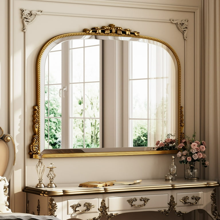 vintage dressing mirror Painted Cottage Shabby Chic French Vanity and it features a durable BAODANFU Vintage Gold Trifold Vanity