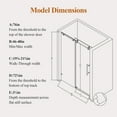 thumbnail image 3 of 46-48" W * 76" H Frameless Single Sliding soft-close Shower Doors, Bathroom Sliding Shower Door, 5/16" (8mm) Thick SGCC Tempered Glass Door, 3 of 9