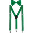 thumbnail image 1 of Suspenders Bow Tie Set Clip On Y-shape Adjustable Suspenders, 80s Suspenders Shoulder Straps For St Patrick's Day Cosplay, 1 of 4