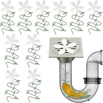 10 Pack Shower Drain Protector Hair Catcher, Drain Clog Remover,Flower Shower Hair Cleaning Chain for Bathroom, Kitchen, Bathtub（White）