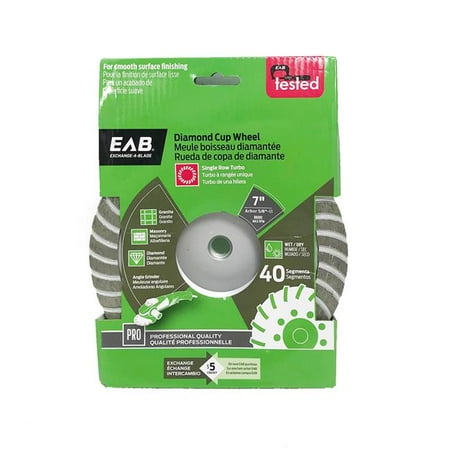 

Exchange-A-Blade 3110572 7 in. Grinding & Finishing Specialty Cup Wheel Turbo Single Row Professional Abrasive - Recyclable Exchangeable