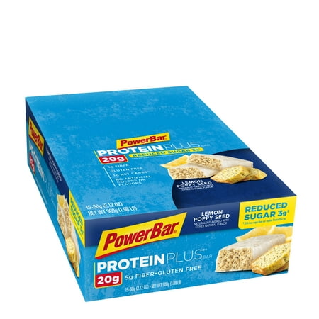 PowerBar Protein Plus Bar, Lemon Poppyseed, 20g Protein, 15 Ct