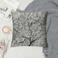 thumbnail image 2 of Hand Crafted Embroidered Square Decorative Accent Throw Pillow Cover - for Master Bedroom, New Home, Anniversary, Farmhouse, Couch, Sofa - Leaves-Natural, 2 of 5