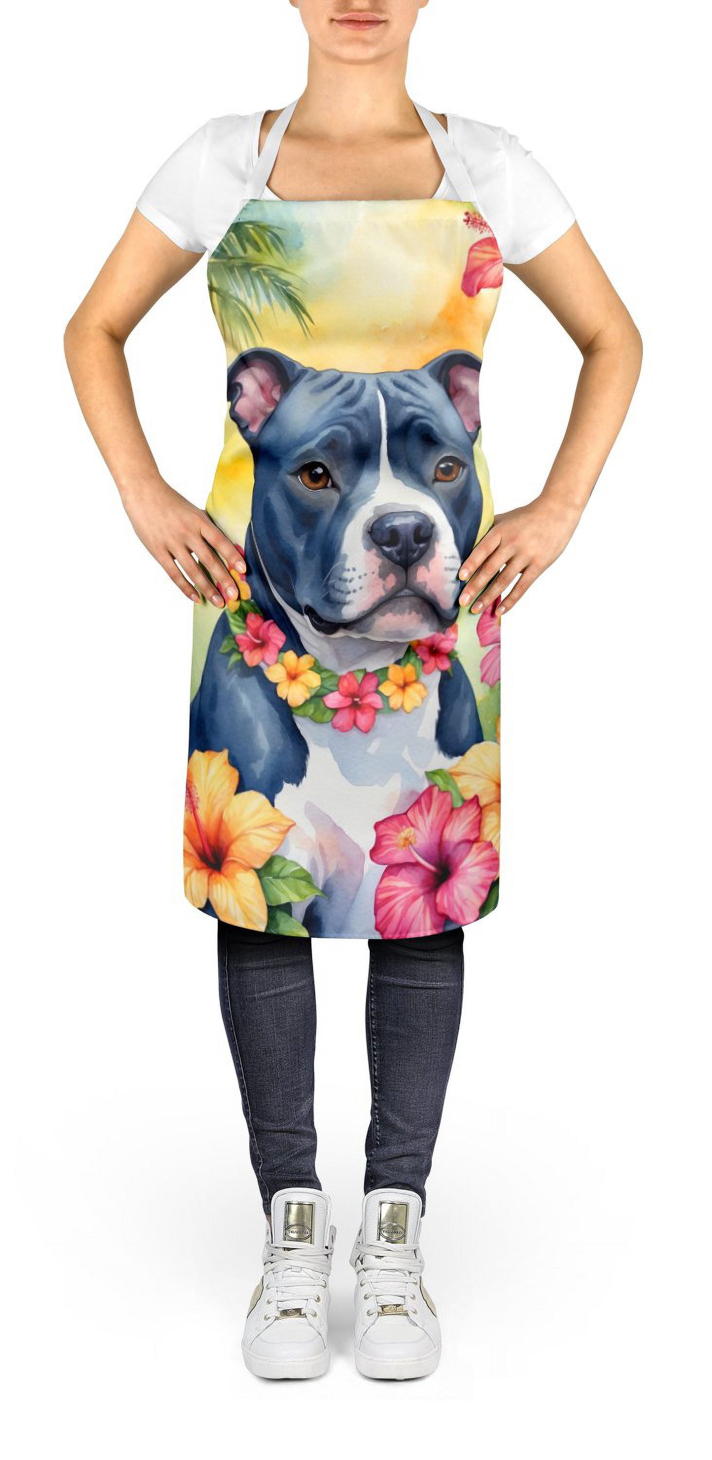Staffordshire Bull Terrier Luau Apron