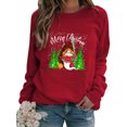 thumbnail image 1 of Bellella Pull-Over pour Femmes Col Rond Hauts de Noël Chandail en Molleton Imprimé de Noël Coupe Ample Manches Longues T-Shirt Femmes Rouge m, 1 of 2