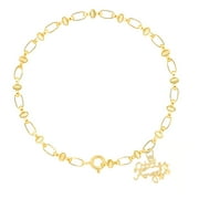 Retro Link Kids 14K Gold-Plated, Little Angel Charm, Baby Child Infant Bracelet, Oval Chain, 5.5"-6"