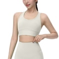 thumbnail image 2 of iHPH7 Women Sports Bra Criss-cross Back Padded Strappy High Impact Sports Bras for Women Gym Running White XL, 2 of 4