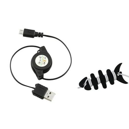 Asus Usb Cable - Insten Retract Micro USB Cable 5-Pin For Asus Google Nexus Tablet 7 Inch Samsung Galaxy Note 4 Edge+Fishbone Wrap