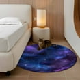 thumbnail image 3 of Round Area Rug 3 Ft, Blue Purple Sky Washable Non-Slip Circle Carpet for Living Room/Bedroom, Modern Black Star Night Nature Scenery Low-Profile Small Floor Mats Collection Rugs for Indoor, 3 of 7