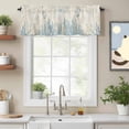thumbnail image 2 of Retro Oceans Valance Curtain for Windows Watercolor Blue Jellyfish Seahorses Seaweed Beige Rod Pocket Curtain Valances Short Window Treatments for Kitchen Bathroom Laundry Basement 56 x 16 Inch, 2 of 9
