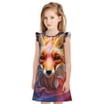 thumbnail image 1 of Vsdgher Color Splash Fox Portrait pour Filles Chemises de Nuit Tout-Petits Manches Courtes Robe de Nuit Vêtements de Nuit Pyjamas pour Fête de Pyjama-Petit, 1 of 6